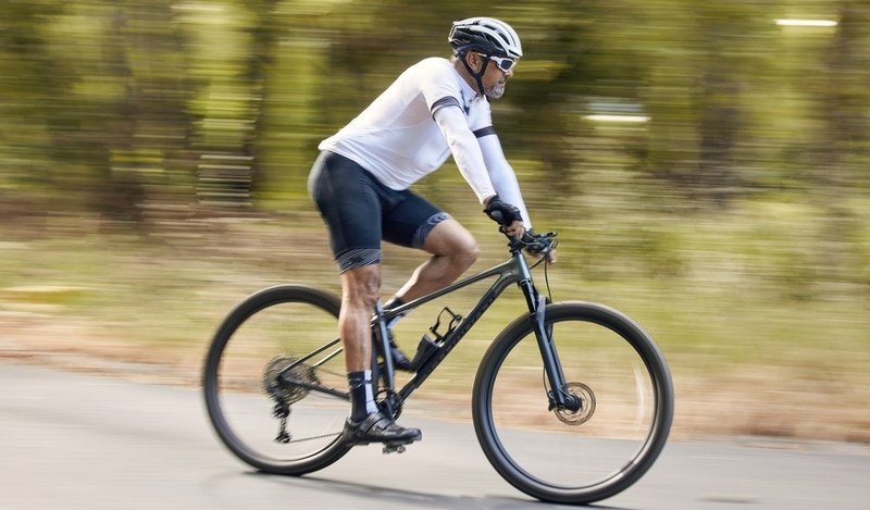 a man driving bicycle with high speed